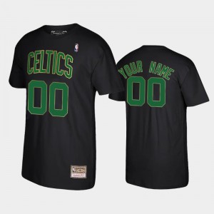 Men's #00 Boston Celtics Black Reload Custom Hardwood Classics T-Shirt 576147-717