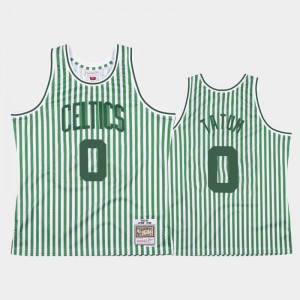 Men's Jayson Tatum #0 Striped Green Boston Celtics Jersey 497770-518