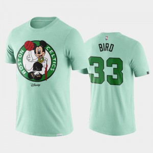 Men Larry Bird #33 Disney X NBA Logo Boston Celtics Green Offseason Resuming T-Shirt 149855-125