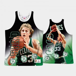 Men's Larry Bird #33 Behind the Back Boston Celtics Green Throwback Tank Top 891976-891