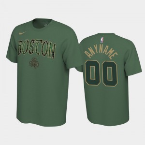 Men #00 Earned Custom 2019-20 Boston Celtics Green T-Shirt 771675-159