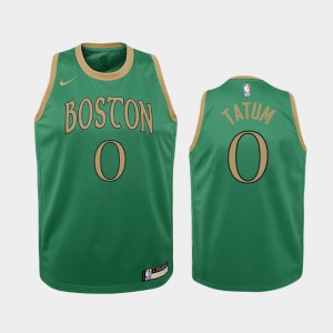 Youth(Kids) Jayson Tatum #0 City Boston Celtics 2019-20 Kelly Green Jerseys 890490-215